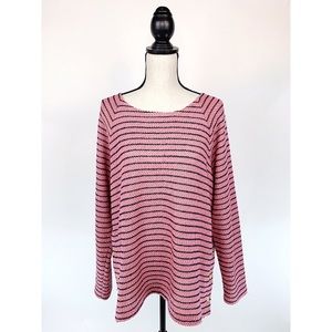 CROWN & IVY Chunky Knit Striped Sweater Sz XL